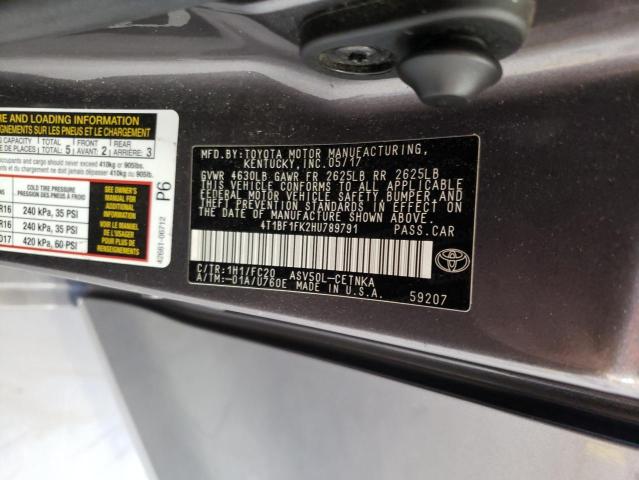 2017 TOYOTA CAMRY LE - 4T1BF1FK2HU789791