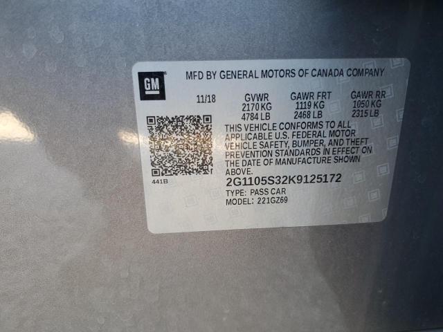 2019 CHEVROLET IMPALA 4D 2G1105S32K9125172