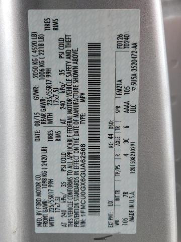 VIN 1FMCU0GX6GUA62568 2016 Ford Escape, SE no.13