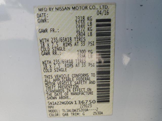 2016 NISSAN MURANO S - 5N1AZ2MG0GN136750