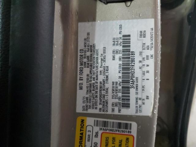 VIN 3FA6P0HD2FR280189 2015 Ford Fusion, SE no.12