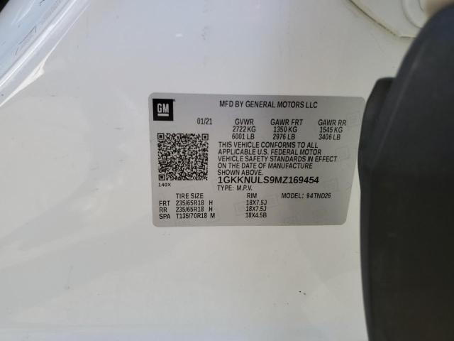 2021 GMC ACADIA SLT - 1GKKNULS9MZ169454