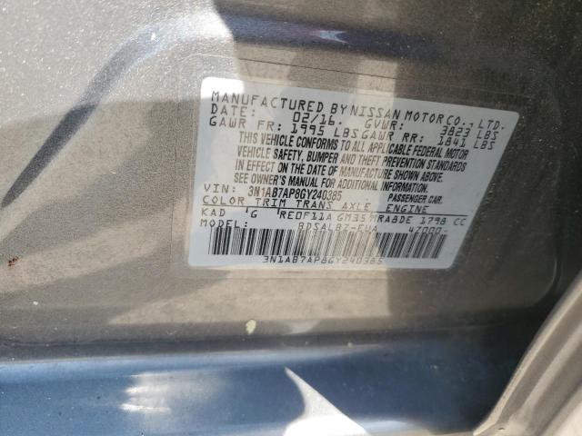 VIN 3N1AB7AP8GY240385 2016 Nissan Sentra, S no.13