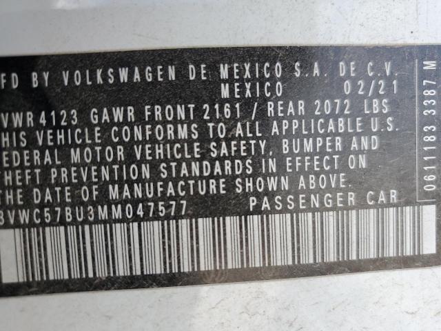 VIN 3VWC57BU3MM047577 2021 Volkswagen Jetta, S no.12