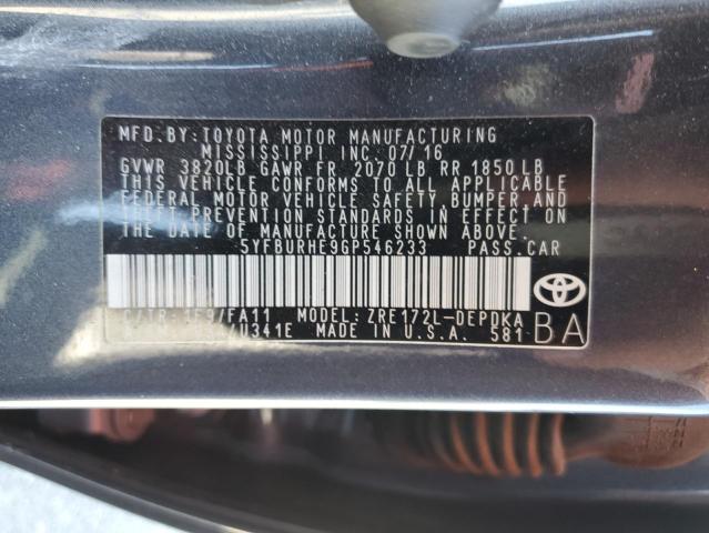 VIN 5YFBURHE9GP546233 2016 Toyota Corolla, L no.12