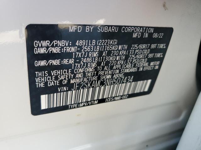 2022 SUBARU FORESTER W - JF2SKAMC3NH507434