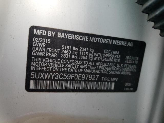 VIN 5UXWY3C59F0E97927 2015 BMW X3, Xdrive28D no.13