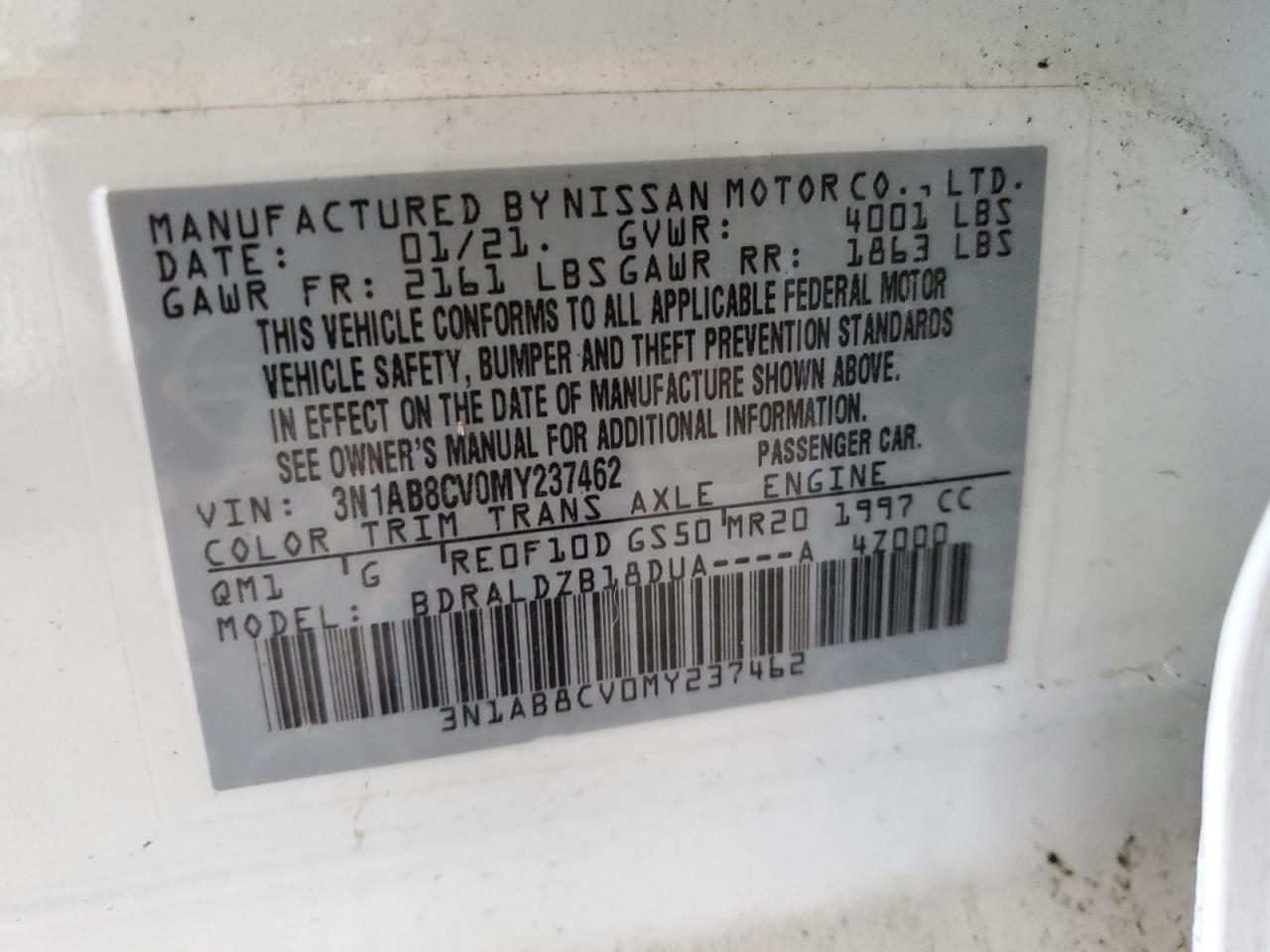 Lot #3041769417 2021 NISSAN SENTRA SV