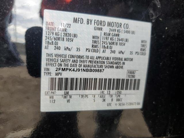 VIN 2FMPK4J91NBB09887 2022 Ford Edge, Sel no.13