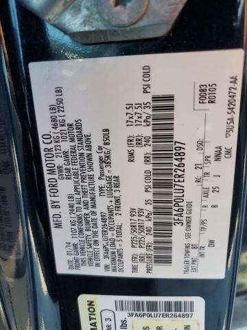 VIN 3FA6P0LU7ER264897 2014 Ford Fusion, Se Hybrid no.12