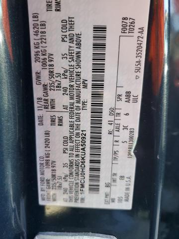 2019 FORD ESCAPE SEL - 1FMCU0HD6KUA50921
