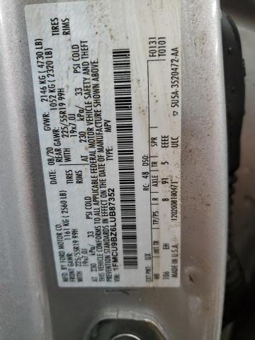 2020 FORD ESCAPE SE - 1FMCU9BZ6LUB87352