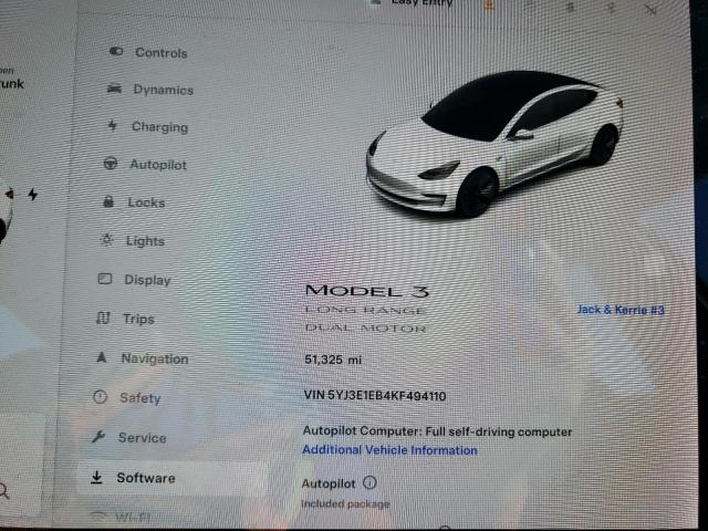 VIN 5YJ3E1EB4KF494110 2019 TESLA MODEL 3 no.9