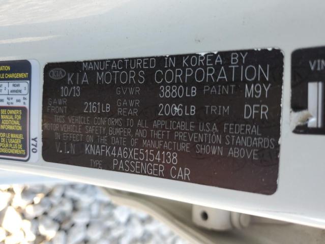 VIN KNAFK4A6XE5154138 2014 KIA Forte, LX no.12