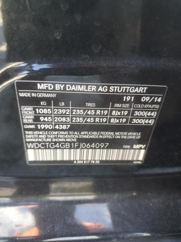 VIN WDCTG4GB1FJ064097 2015 MERCEDES-BENZ GLA-CLASS no.14