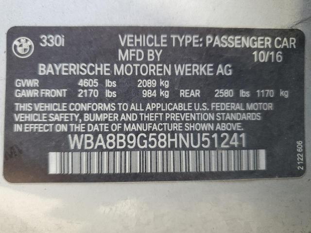 VIN WBA8B9G58HNU51241 2017 BMW 3 Series, 330 I no.12