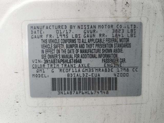 2017 NISSAN SENTRA S - 3N1AB7AP6HL674948