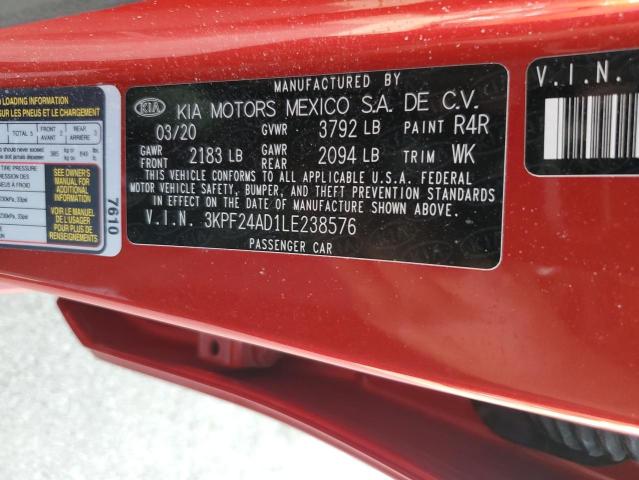 VIN 3KPF24AD1LE238576 2020 KIA FORTE no.12