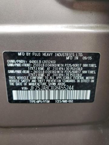 2016 SUBARU FORESTER 2 - JF2SJABCXGH455244