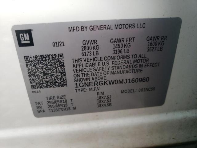 2021 CHEVROLET TRAVERSE L - 1GNERGKW0MJ160960