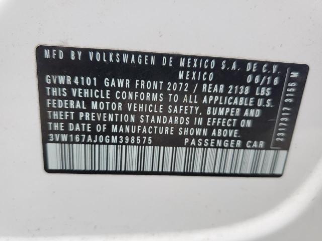 2016 VOLKSWAGEN JETTA S - 3VW167AJ0GM398575