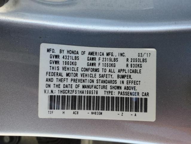 2017 HONDA ACCORD SPO - 1HGCR2F51HA198578