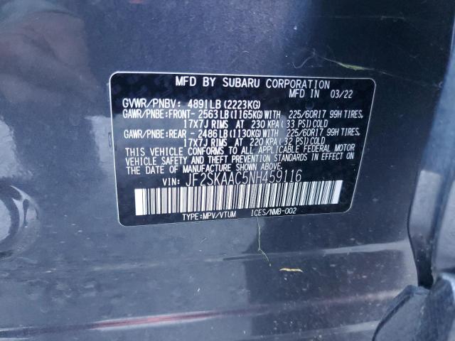 2022 SUBARU FORESTER JF2SKAAC5NH459116