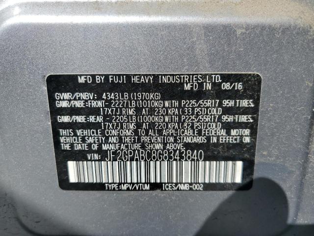 2016 SUBARU CROSSTREK - JF2GPABC8G8343840