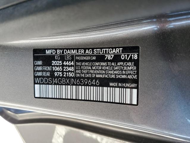 VIN WDDSJ4GBXJN639646 2018 MERCEDES-BENZ CLA-CLASS no.12