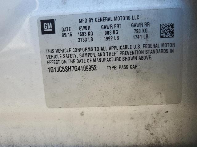 2016 CHEVROLET SONIC LT - 1G1JC5SH7G4109952