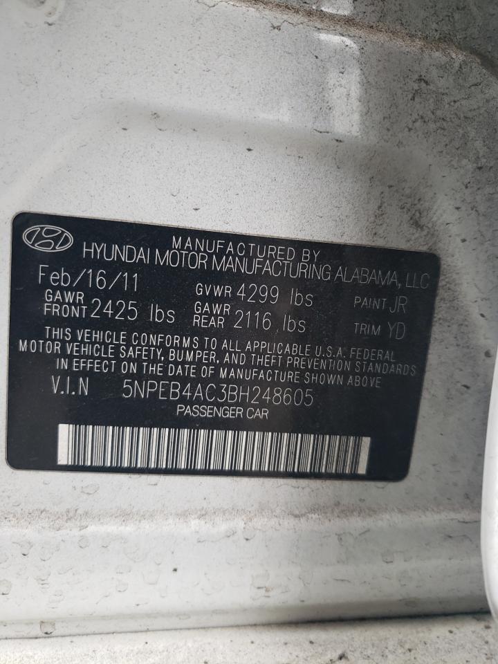 Lot #2978922643 2011 HYUNDAI SONATA GLS