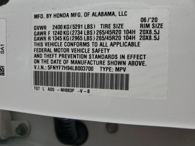 2020 HONDA PASSPORT T - 5FNYF7H94LB003700