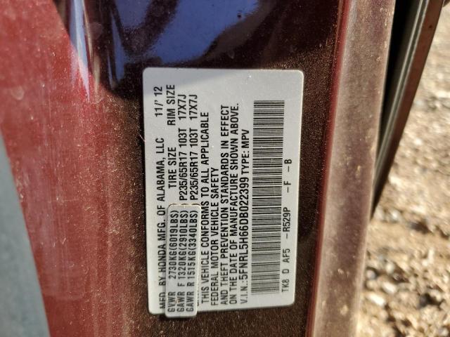 VIN 5FNRL5H66DB022399 2013 Honda Odyssey, Exl no.14