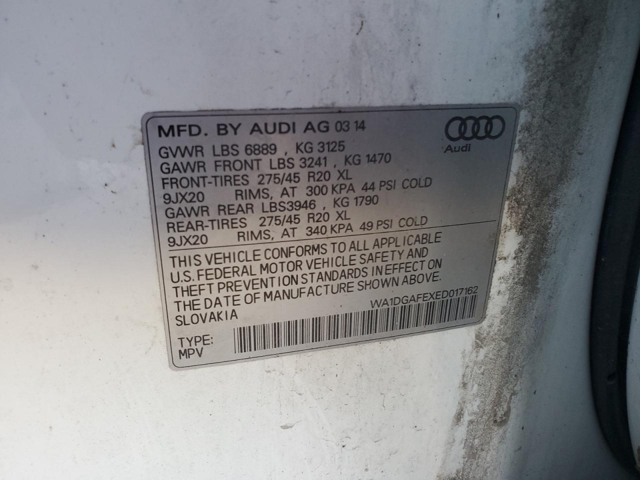 Lot #3033356812 2014 AUDI Q7 PRESTIG