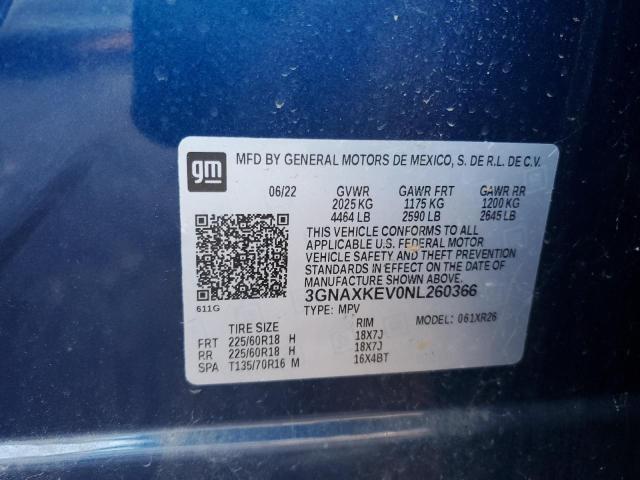 2022 CHEVROLET EQUINOX LT - 3GNAXKEV0NL260366