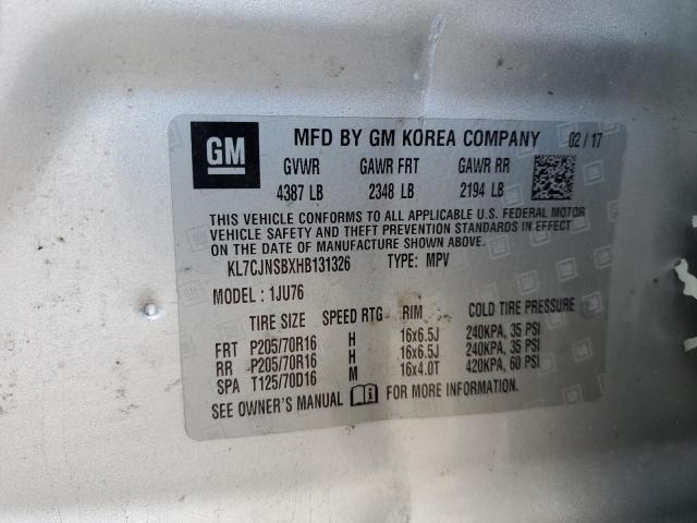 2017 CHEVROLET TRAX LS - KL7CJNSBXHB131326