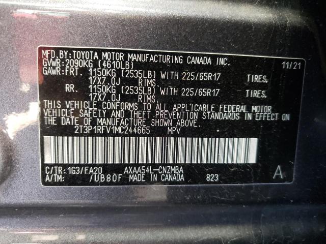 2021 TOYOTA RAV4 XLE - 2T3P1RFV1MC244665