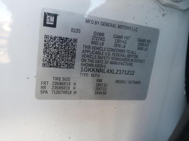 VIN 1GKKNRL4XLZ171212 2020 GMC Acadia, Sle no.13