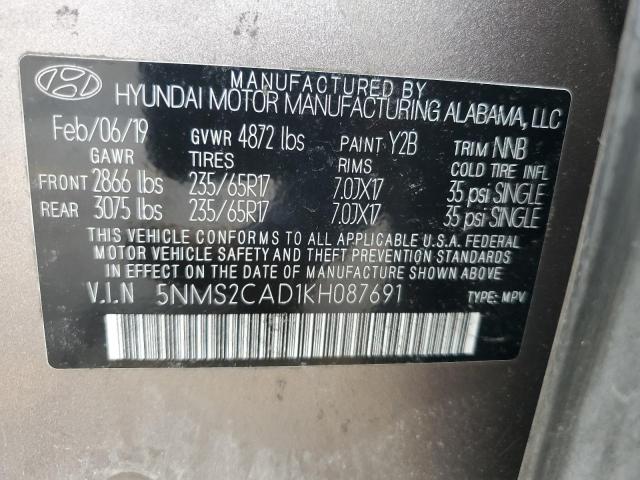 2019 HYUNDAI SANTA FE S - 5NMS2CAD1KH087691