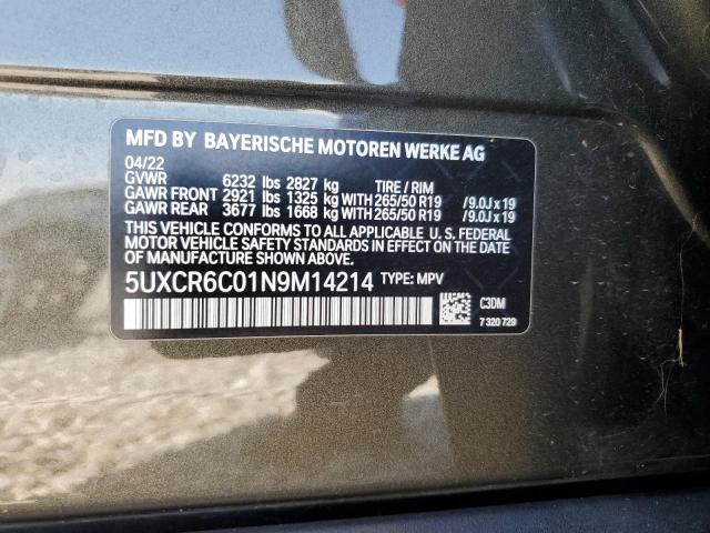 2022 BMW X5 XDRIVE4 - 5UXCR6C01N9M14214