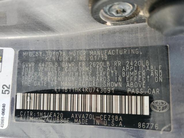 2019 TOYOTA CAMRY L - 4T1B11HK4KU743091