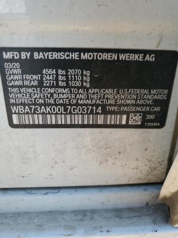 VIN WBA73AK00L7G03714 2020 BMW 2 SERIES no.12