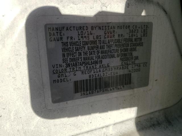 2017 NISSAN SENTRA S - 3N1AB7AP5HL649619