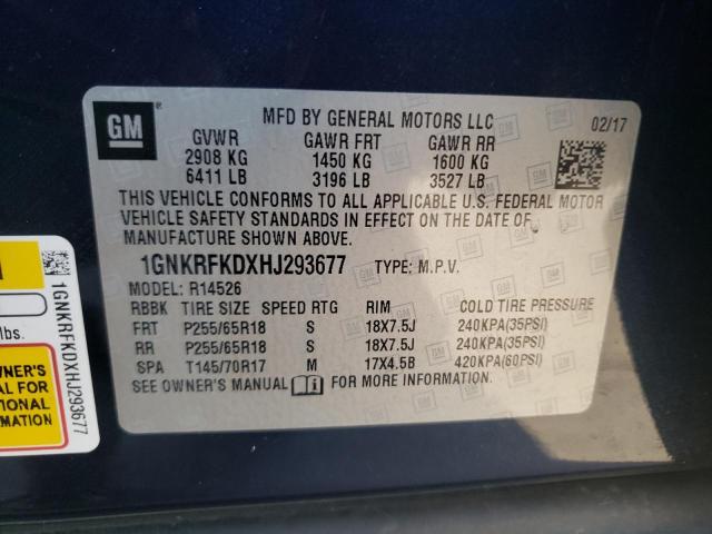 2017 CHEVROLET TRAVERSE L - 1GNKRFKDXHJ293677