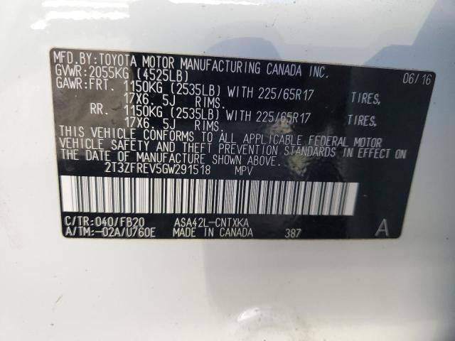 2016 TOYOTA RAV4 LE - 2T3ZFREV5GW291518