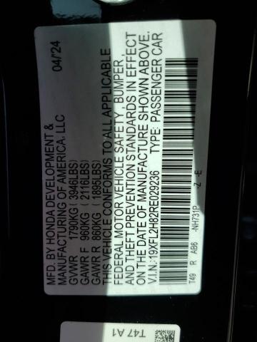 2024 HONDA CIVIC SPOR - 19XFL2H82RE029236