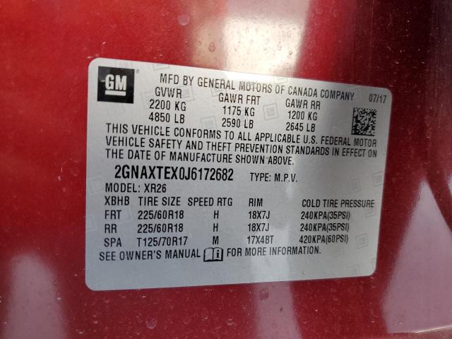 2018 CHEVROLET EQUINOX LT - 2GNAXTEX0J6172682