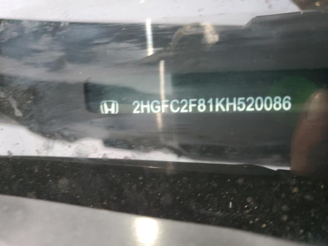 2HGFC2F81KH520086 2019 HONDA CIVIC