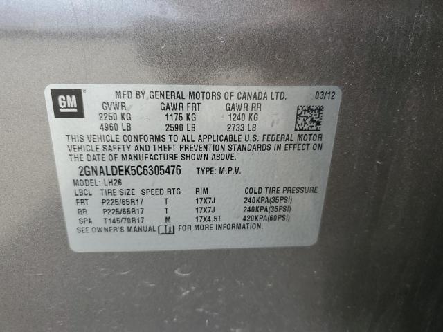 2GNALDEK5C6305476 2012 CHEVROLET EQUINOX