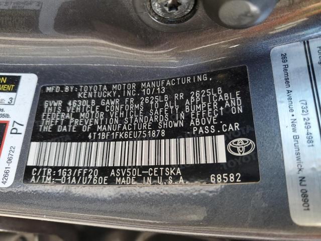 VIN 4T1BF1FK6EU751878 2014 Toyota Camry, L no.13